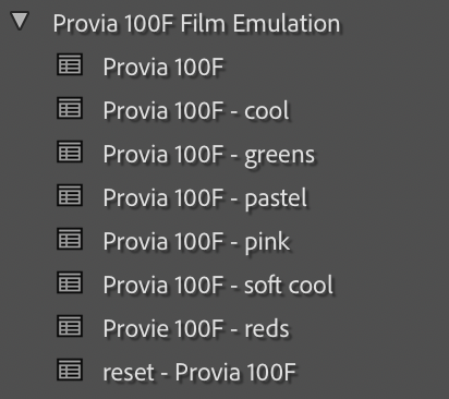 Fujifilm Provia 100F Film Emulation Lightroom Preset