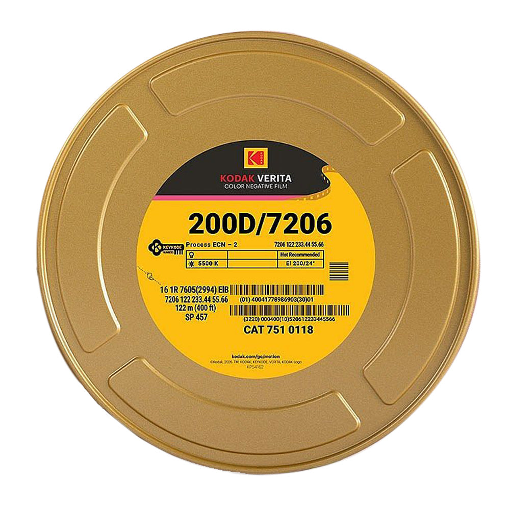 Kodak VERITA 200D 7206 16mm 400 foot film can