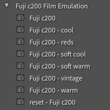 Fujifilm C200 Film Emulation Lightroom Preset