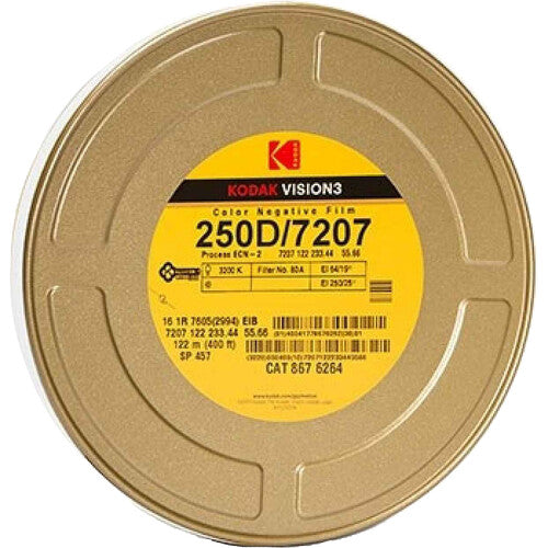 Kodak VISION3 250D 7207 16mm 400 foot film can